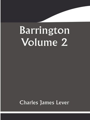 cover image of Barrington, Volume 2